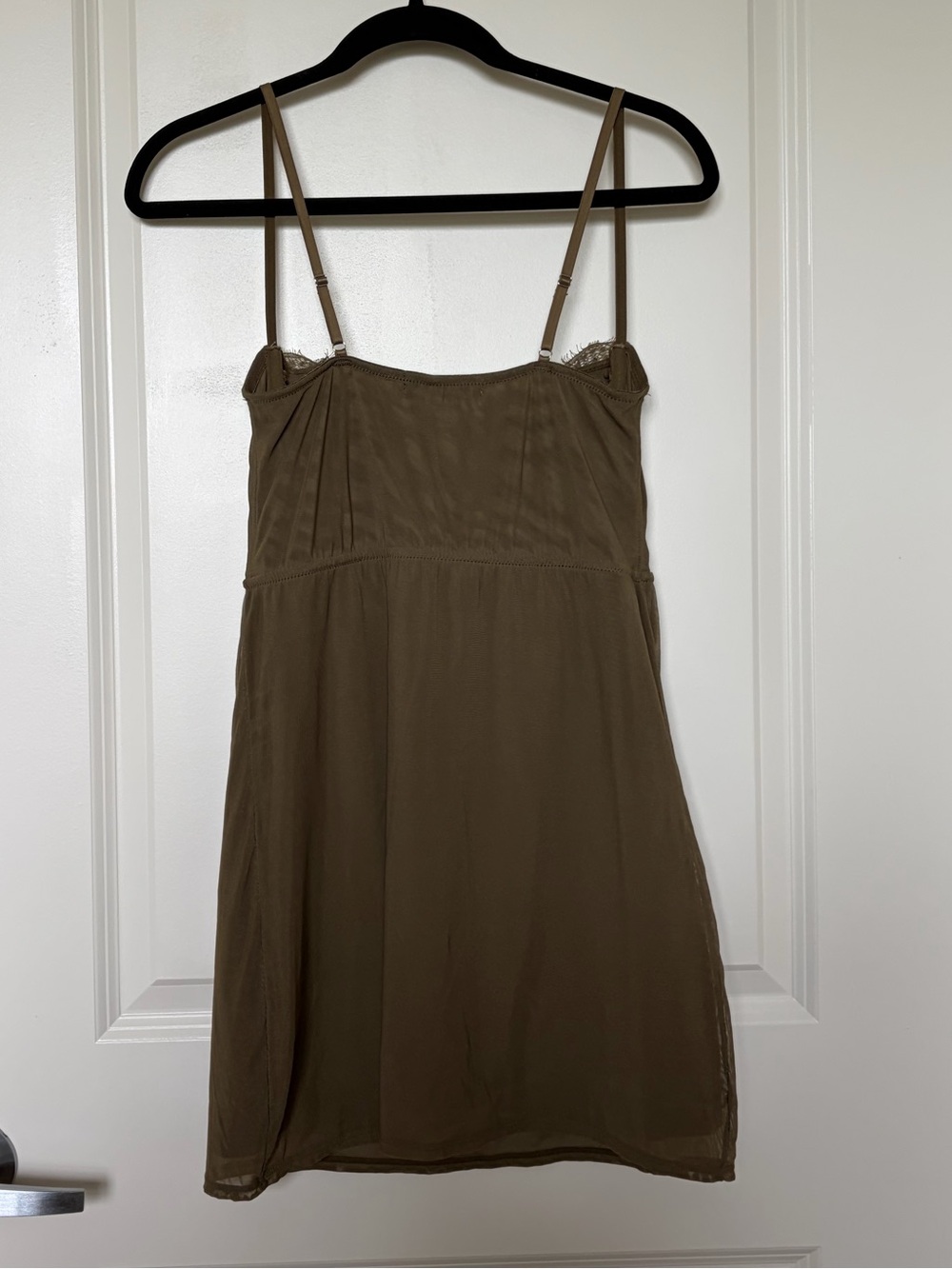 Urban Outfitters Olive Lace-Trim Slip Dress - Picture 3 of 8